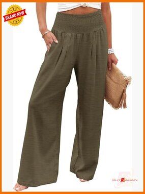 Women's High Waisted Palazzo Pants Wide Leg Lounge Pants with Pockets